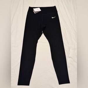 Nike Women's Black Leggings with White Logo